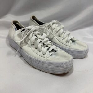 Keds | Triple Kick Platform Sneakers White Lace Up Dream Foam Women's Size 8.5